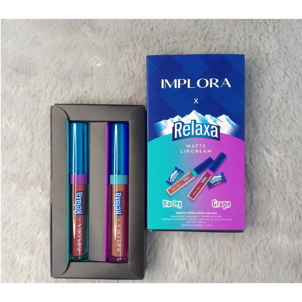 ❤ RATU ❤ Implora x Relaxa Matte Lipcream Barley &amp; Grape | Lip Cream BPOM✔️