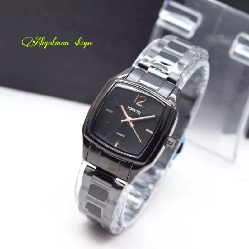 Jam Tangan wanita Rantai Stainless Steel Mirete Original Water Resistant Model AC Model oval analog Kuarsa Import Mewah Elegan Water Resisitance Free Batrai Cadangan / Jam Formal / Olahraga / Sporty / Fashion / Jam Tangan Wanita/Cewek Murah