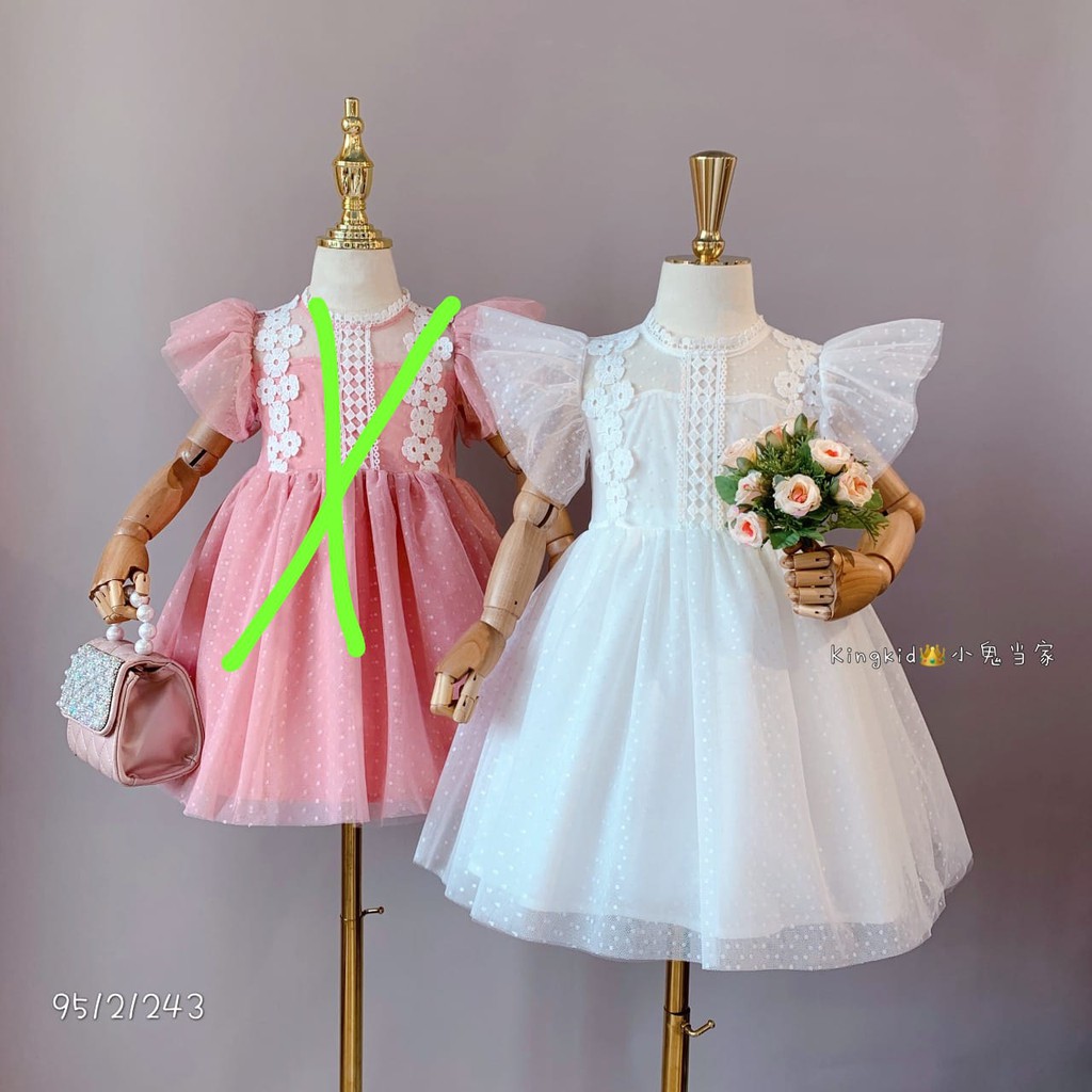 Gaun Anak Putih Kingkid Import Premium / Dress anak Pesta Natal  Putih
