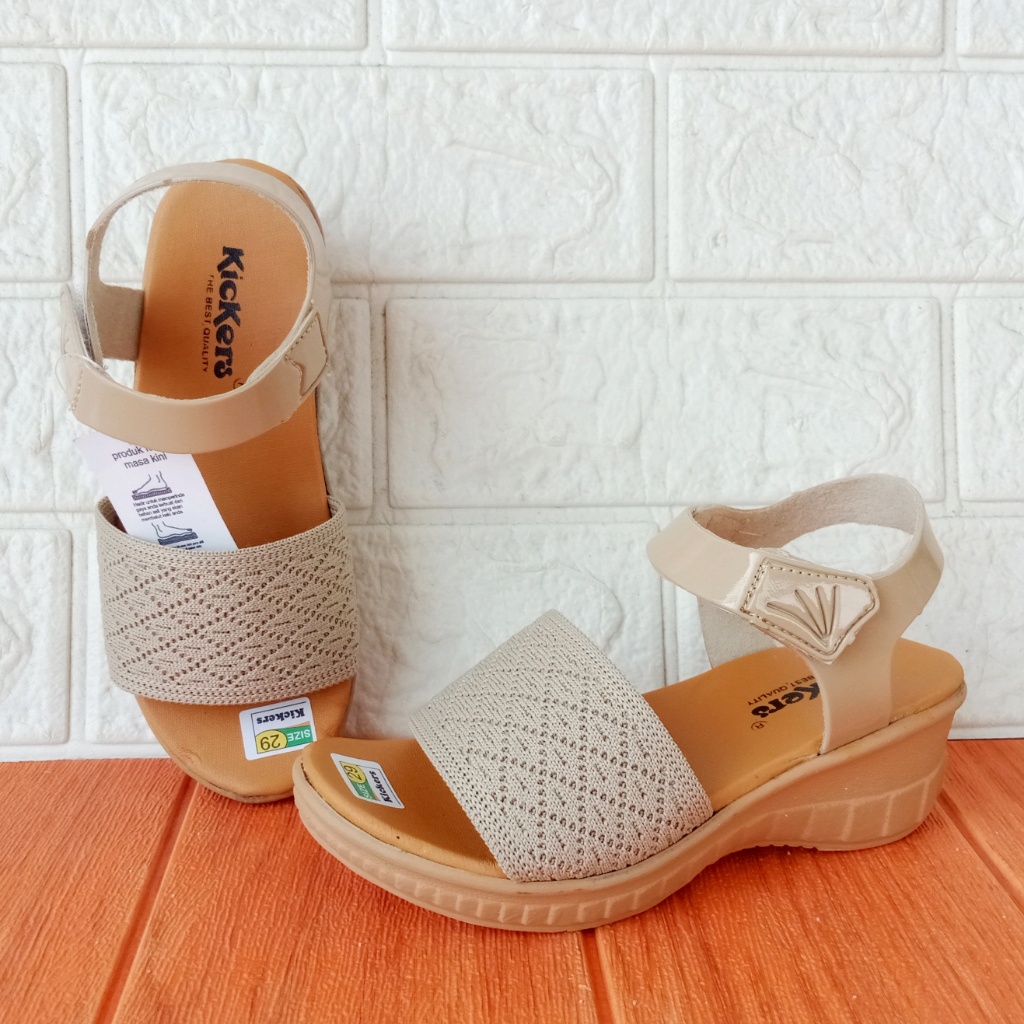 Kickers FZ Rajut 01 Sandal Slop Anak Perempuan Hak 5cm Size 26-35