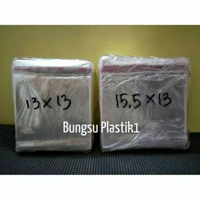 Plastik OPP Seal 13 x 13cm -- 100pcs Plastik Roti/Plastik Kue/VCD/CD