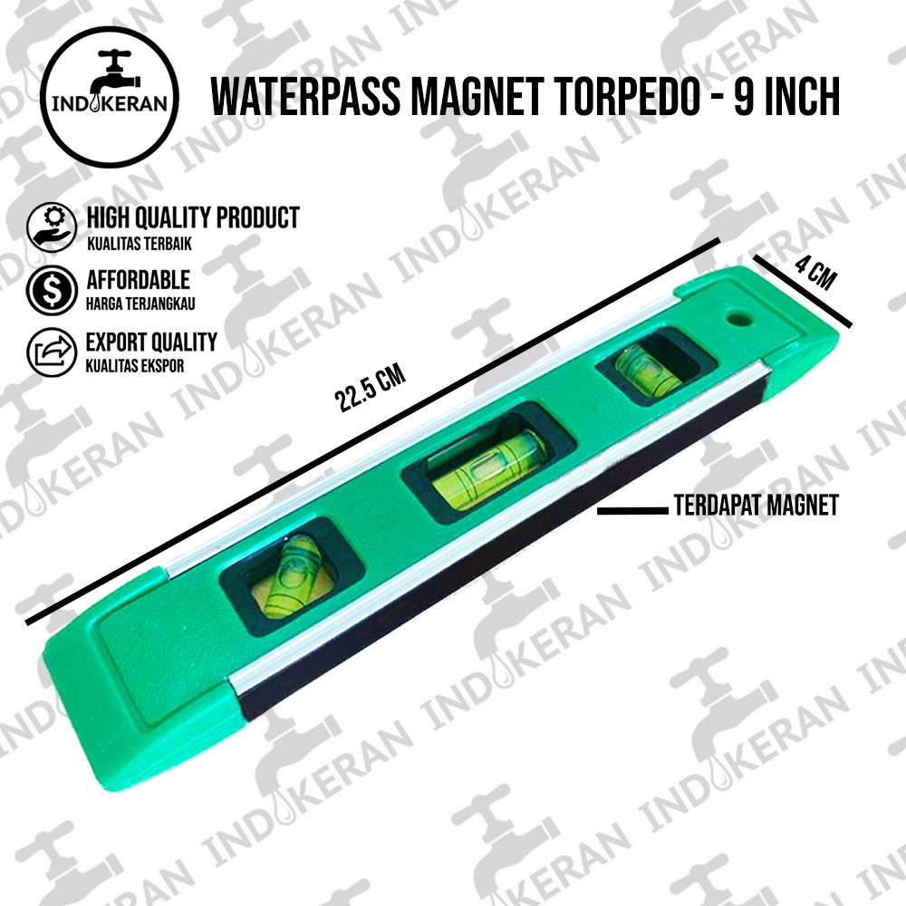 INDOKERAN - Waterpass Magnet Torpedo - 9 Inch