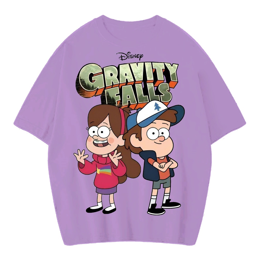 KAOS OVERSIZE GRAVITY FALLS VINTAGE TEE (LILAC T-SHIRT)
