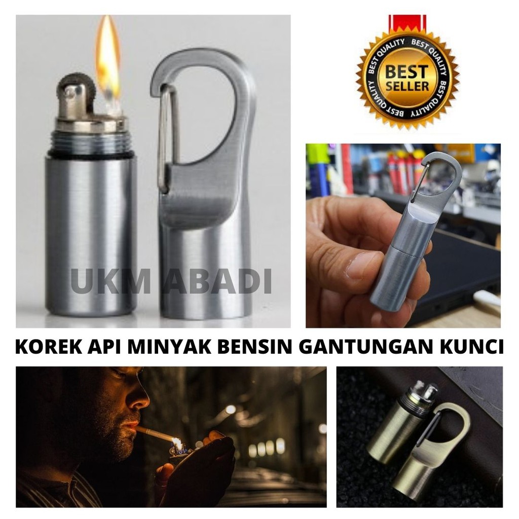 Gantungan Kunci Korek Api Mancis Lighter Anti Air Silver 111146