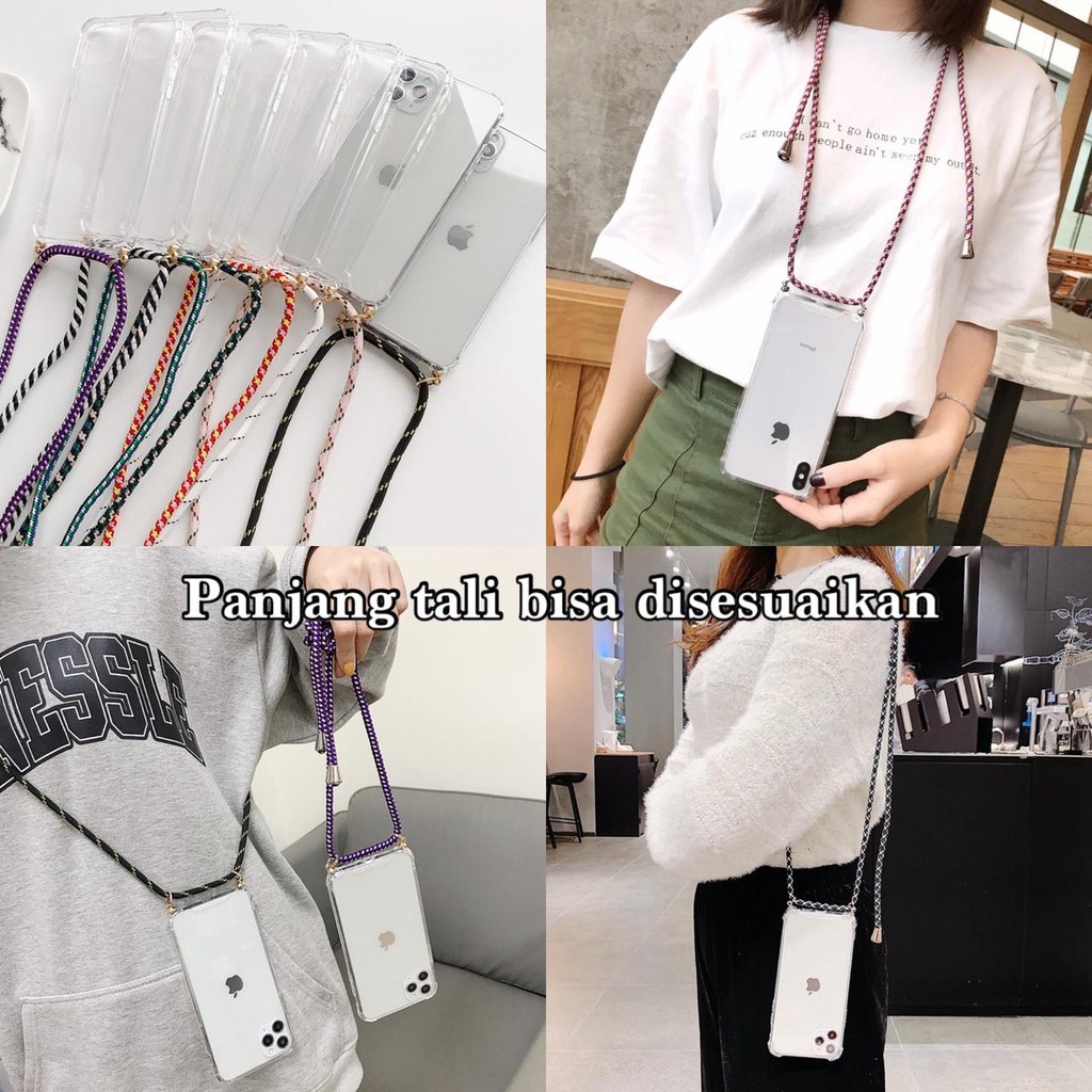 Lanyard sling case oppo A7 A5S A12 F9 2 PRO A83 A5 A9 2020 A52 A92 F11 F1S F5