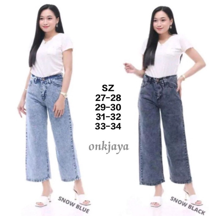 CELANA WANITA KULOT JEANS HIGHWAIST PANJANG