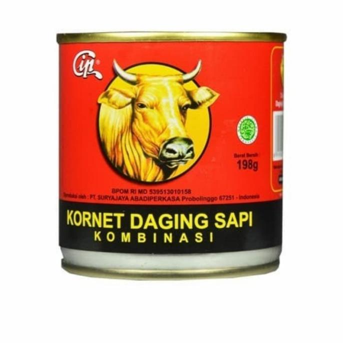 

CIP Kornet daging sapi /corned Beef Cylinder 198g kartonan ---Termurah---