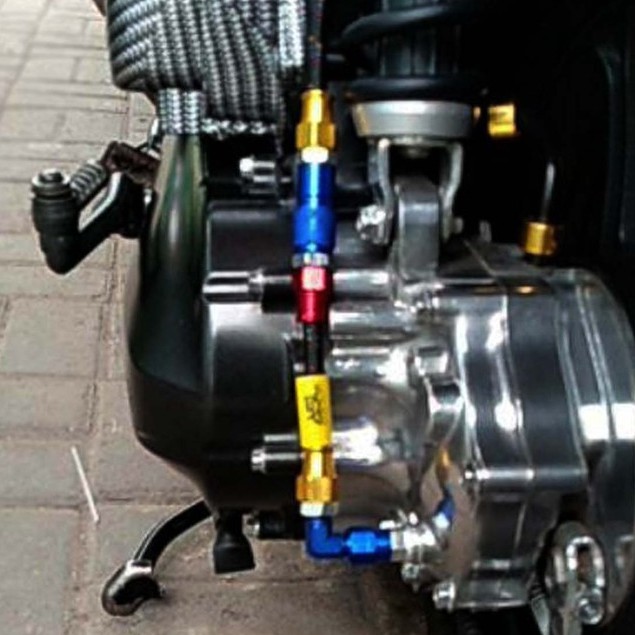 Sepasang Selang Oli Gardan Garden Beat fi Tutup CNC Selang Serat Variasi Motor Kontes Beat fi Vario