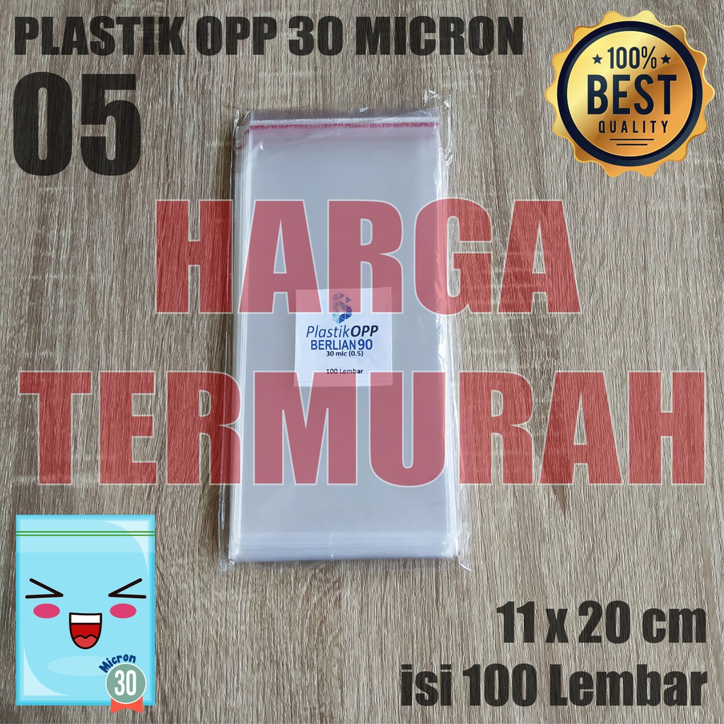 

PLASTIK OPP TEBAL 11 x 20 cm 30 Micron (0,5) PLASTIK KEMASAN ISI 100 PCS