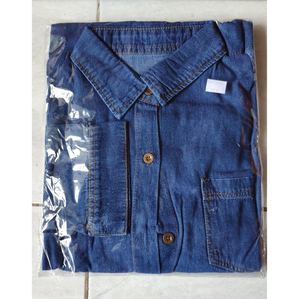 Baju kemeja jeans distro 567 Kemeja wanita jeans wash real pic