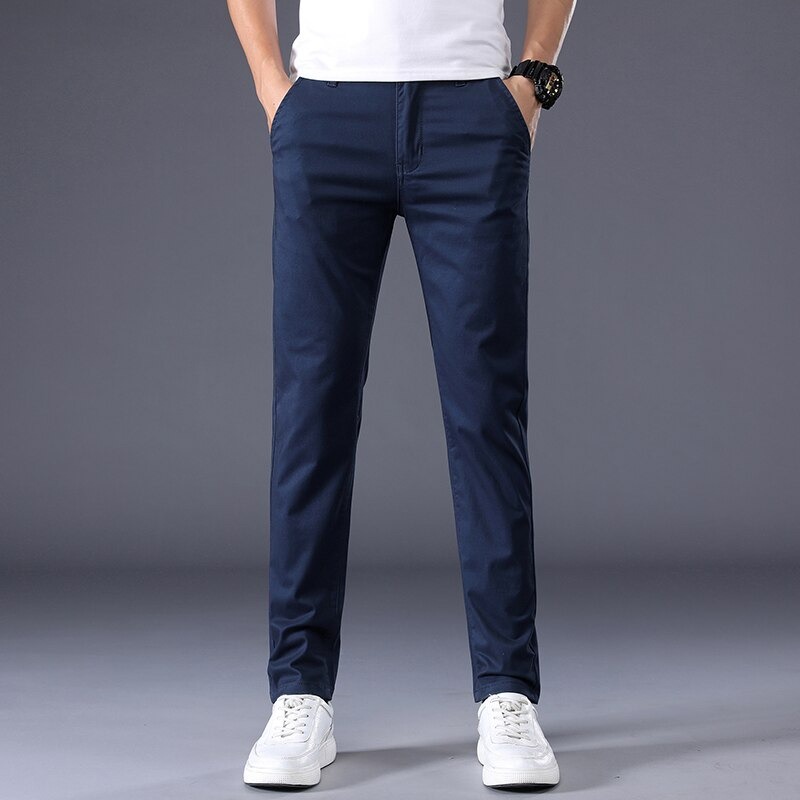 CELANA PANJANG CHINO PRIA SLIMFIT BIRU DONGKER NAVY BLUE TWILL COTTON PREMIUM