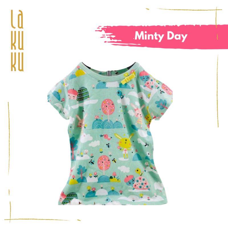 Lakuku - Printed Tee Top LK Cozy is Good Atasan Baju Kaos Anak Perempuan Cotton Katun