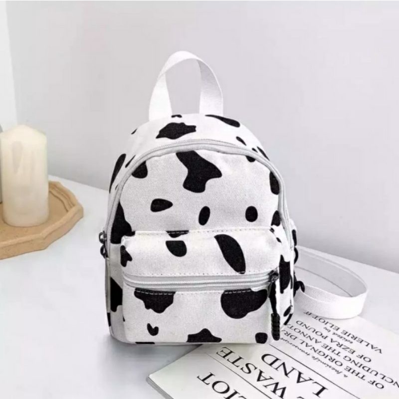 dem_sare / DS1094 - Tas Ransel Anak Sekolah Mini Terbaru Motif Sapi lucu Tas Ransel Anak Sekolah Backpack Mini Motif Cow