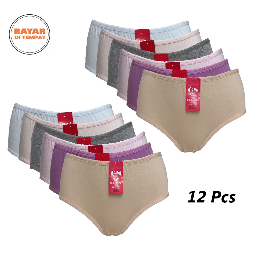 BAYIe - 12 PCS (1 LUSIN)  Celana Dalam / CD Wanita GOLDEN NICK 937 Multi Colour