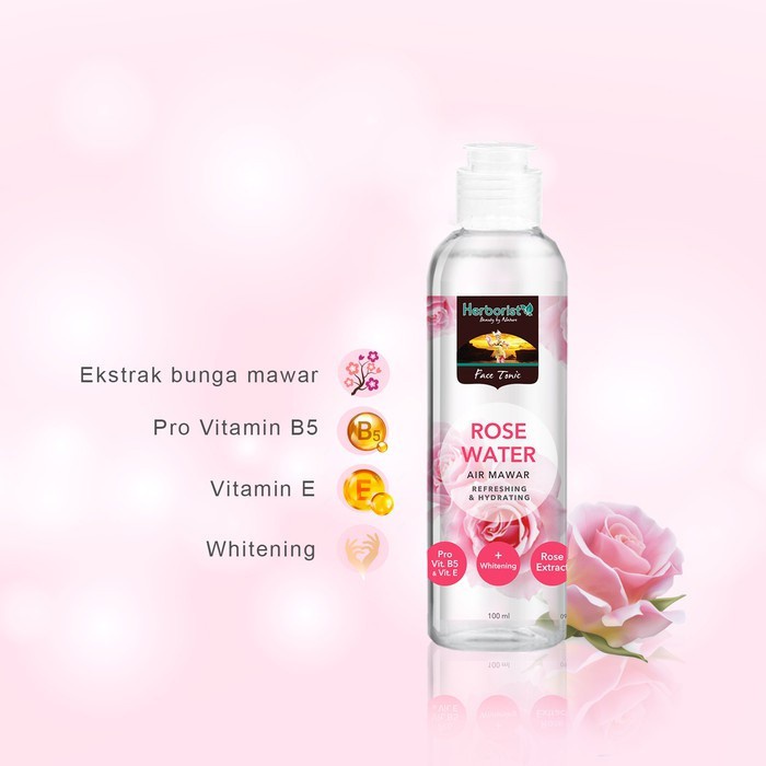 HERBORIST Rose Water and Cleansing Milk-Sleeping Mask-Facial Wash-air mawar herboris (VHI)