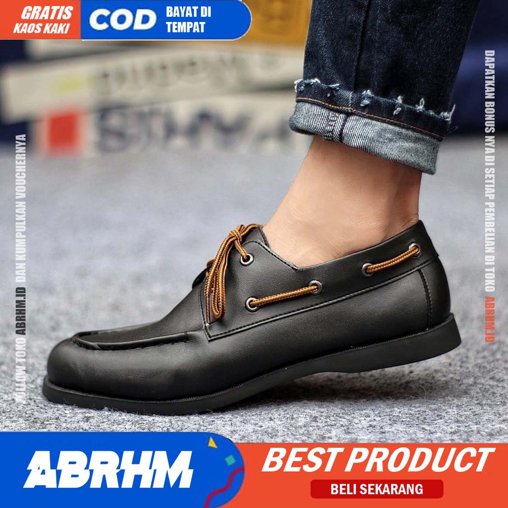 ABRHM X MORIN Sepatu Pria Casual Loafers Sepatu Kasual Pria Sepatu Cowok/cowo Sepatu Pria Keren Sepatu Kerja Kantor Semi Formal Kuliah Kondangan Gaya keren Kekinian Murah Terlaris