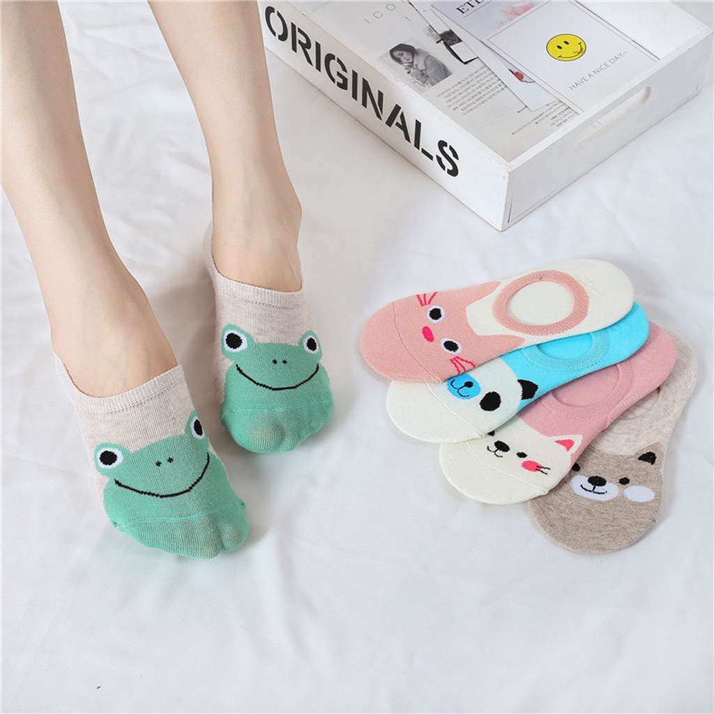 MurmerOfficial Kaos Kaki Socks Wanita Karakter Motif Cute Lucu Unik Import KK020