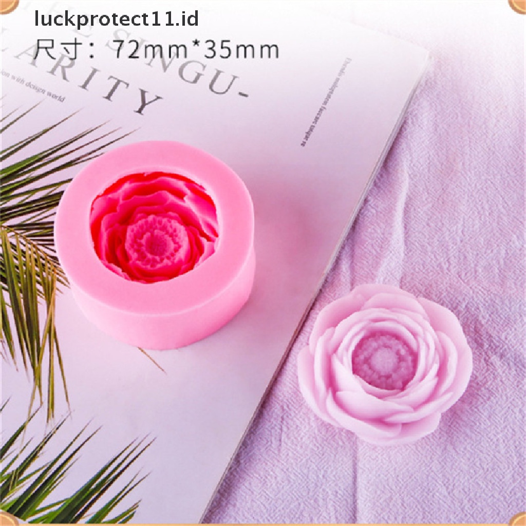 // Hg &amp; ID// Cetakan Silikon Sabun Handmade Bunga Peony Membuat Cetakan Lilin Fondant Cake Decor.