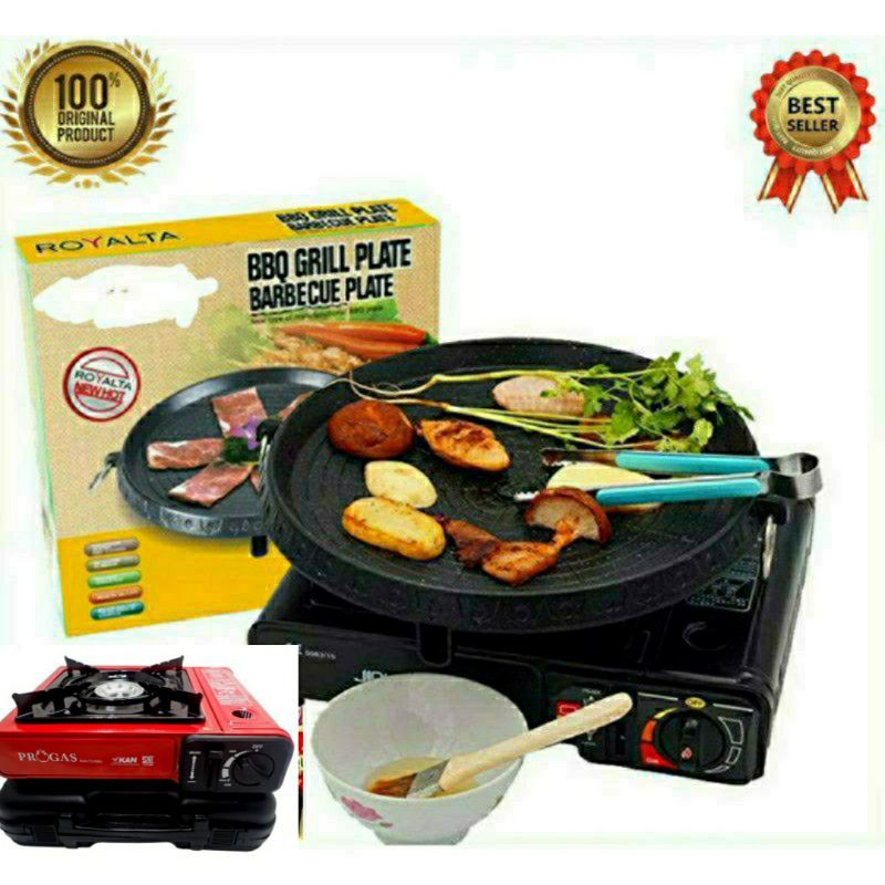 OMICKO , Peket , Bulgogi Pan  + Kompor portable   , 2in1  Panggangan