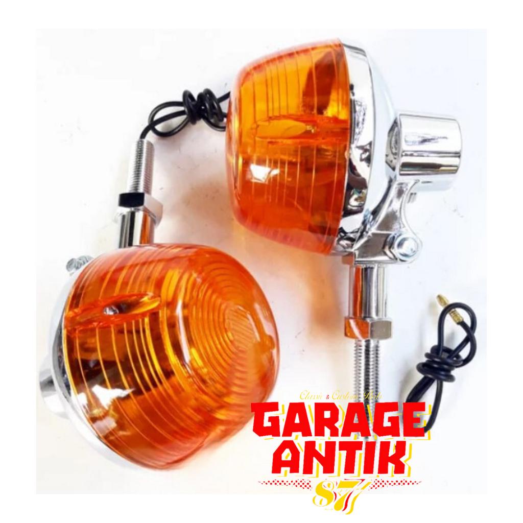 2pcs Lampu Sein Motor Warna Oranye Untuk Honda XL100 C70 CT70 CT90 CB350 CM400 CB450