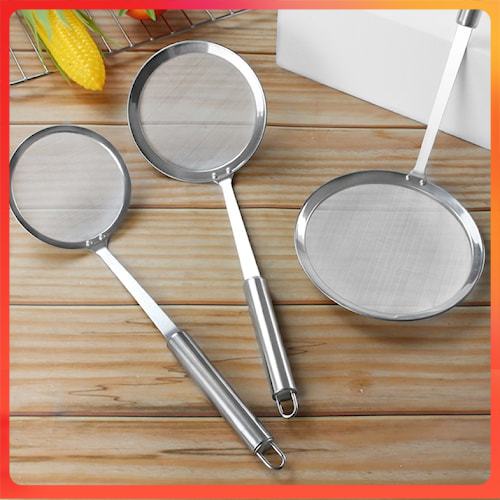 SOILUS Saringan Ayakan Teh Kopi Gula Tepung Santan Strainer Stainless Steel Serbaguna Jaring Halus M