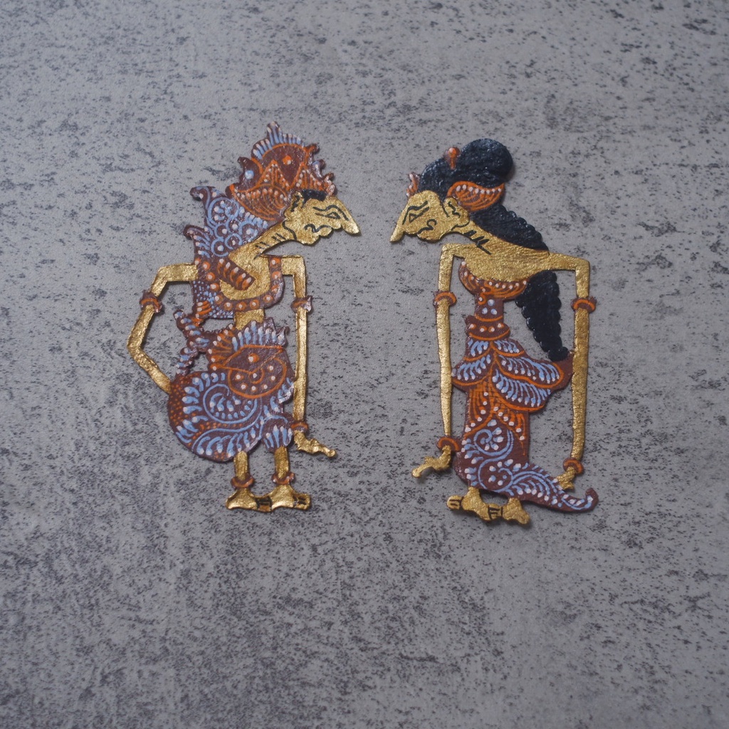 Souvenir Miniatur Wayang Kulit Mini Rama Shinta/ Sinta Asli Jogja untuk Hiasan Mahar
