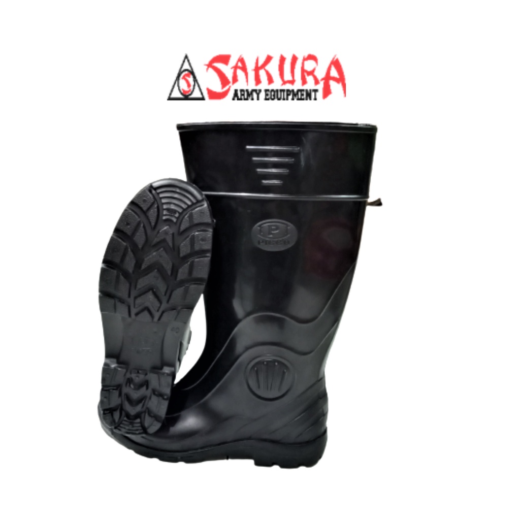 Sepatu Boots Proyek PICCO Karet Hitam Anti Air