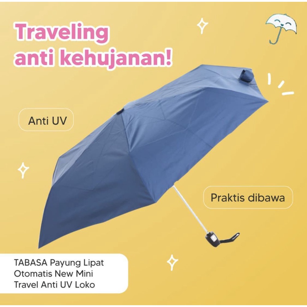 umbrella Payung Lipat Otomatis 3D Magic Anti Panas Uv New Mini Travel Ke59