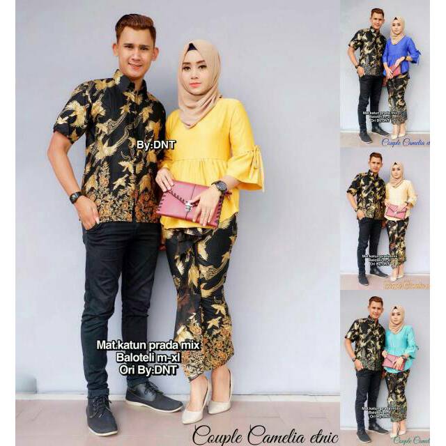 Dress Batik Katun Prada Mix Baloteli Couple Camelia Etnic Ori DNT