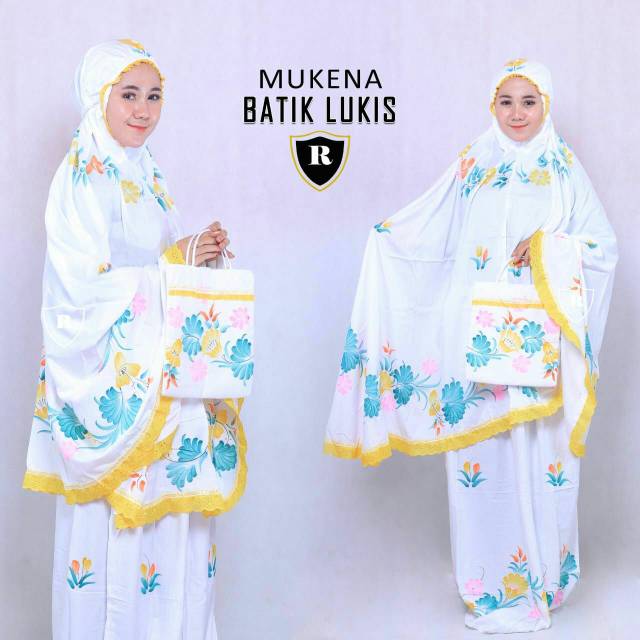 Mukena Lukis Dewasa Mukena set Tas Mukena putih mukena putusan pasangan Mukena batik
