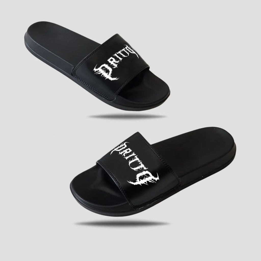 Sandal Slip On Dritto - Sandal Slide Pria (Kenka) - Black