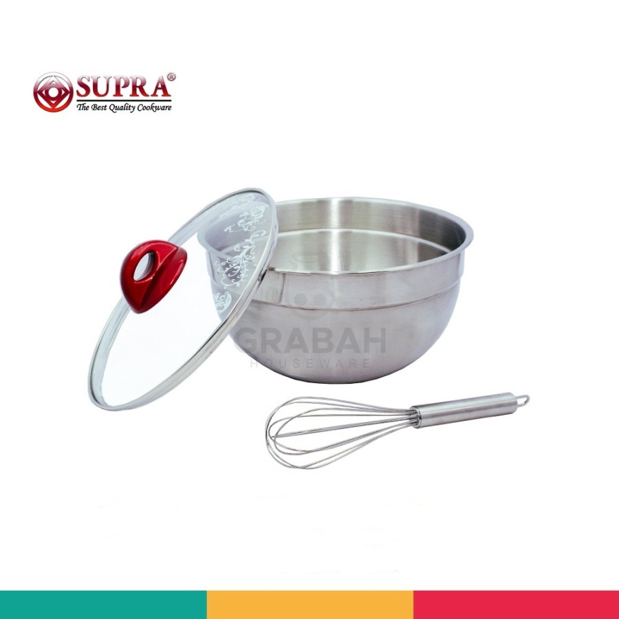 SUPRA Cookware Unique Set 10 Pcs | Mixing Bowl Parutan Stainless