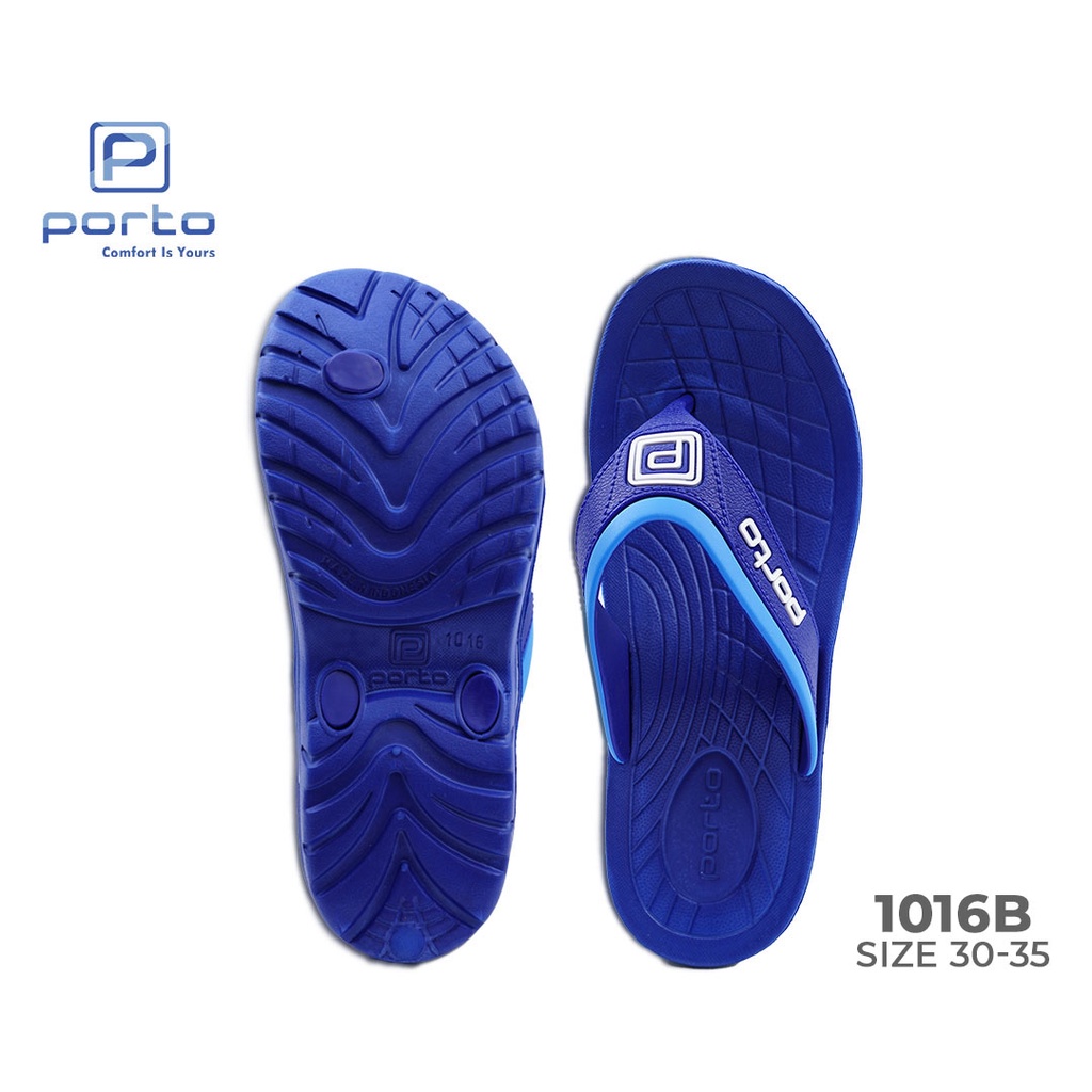 1016B - Porto Leveling Sandal Jepit Anak Laki Karet Size 30 - 35 Anti Slip Nyaman Terbaru Awet