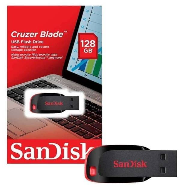 USB FLASHDISK 128GB SANDISK/FLASH DISK CRUZER BLADE CZ50 GARANSI RESMI