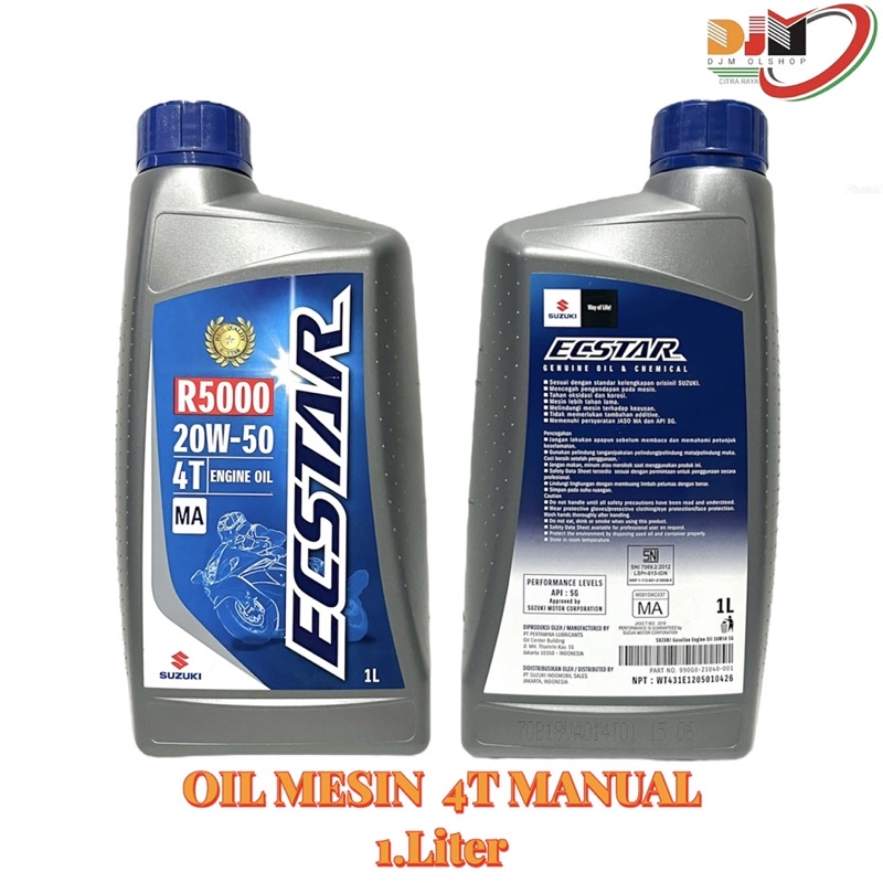 OIL SUZUKI SGO ECSTAR R7000 R5000 4T 10W-40 SL MA 1,3ml 1,L 0,8ml