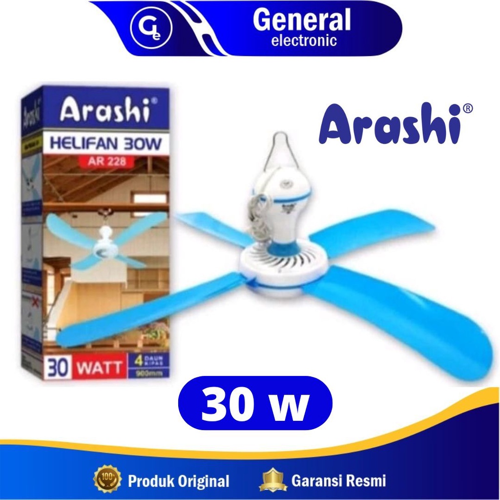 Kipas Angin Gantung / Helifan Arashi 4 Baling 30w dan 20w