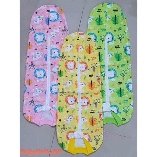 Bedong instan resleting bahan cotton warna motif mix terbaru / Grosir bedong praktis full print