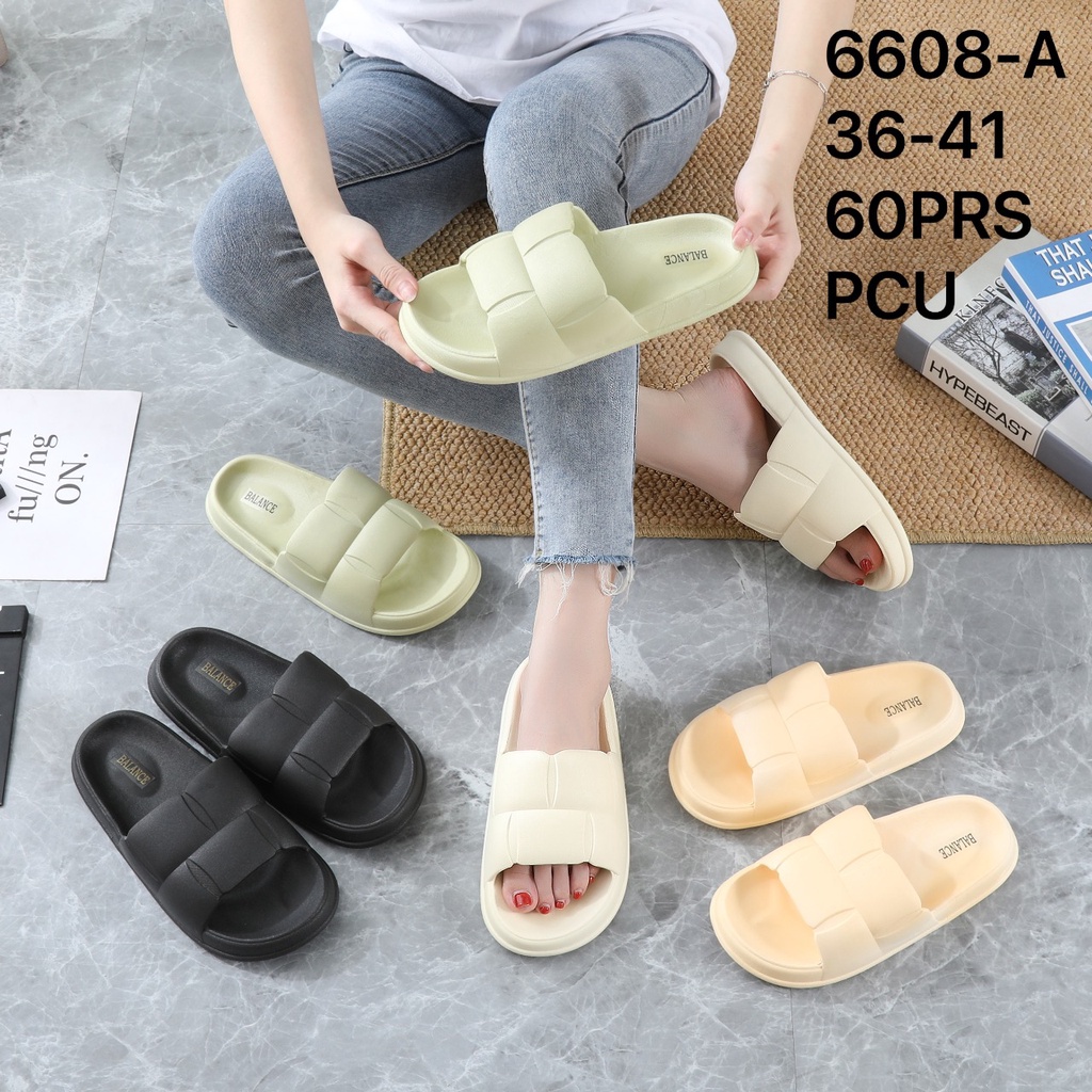 Sandal Korea Wanita Karet Jelly  Slop MINISO Kekinian