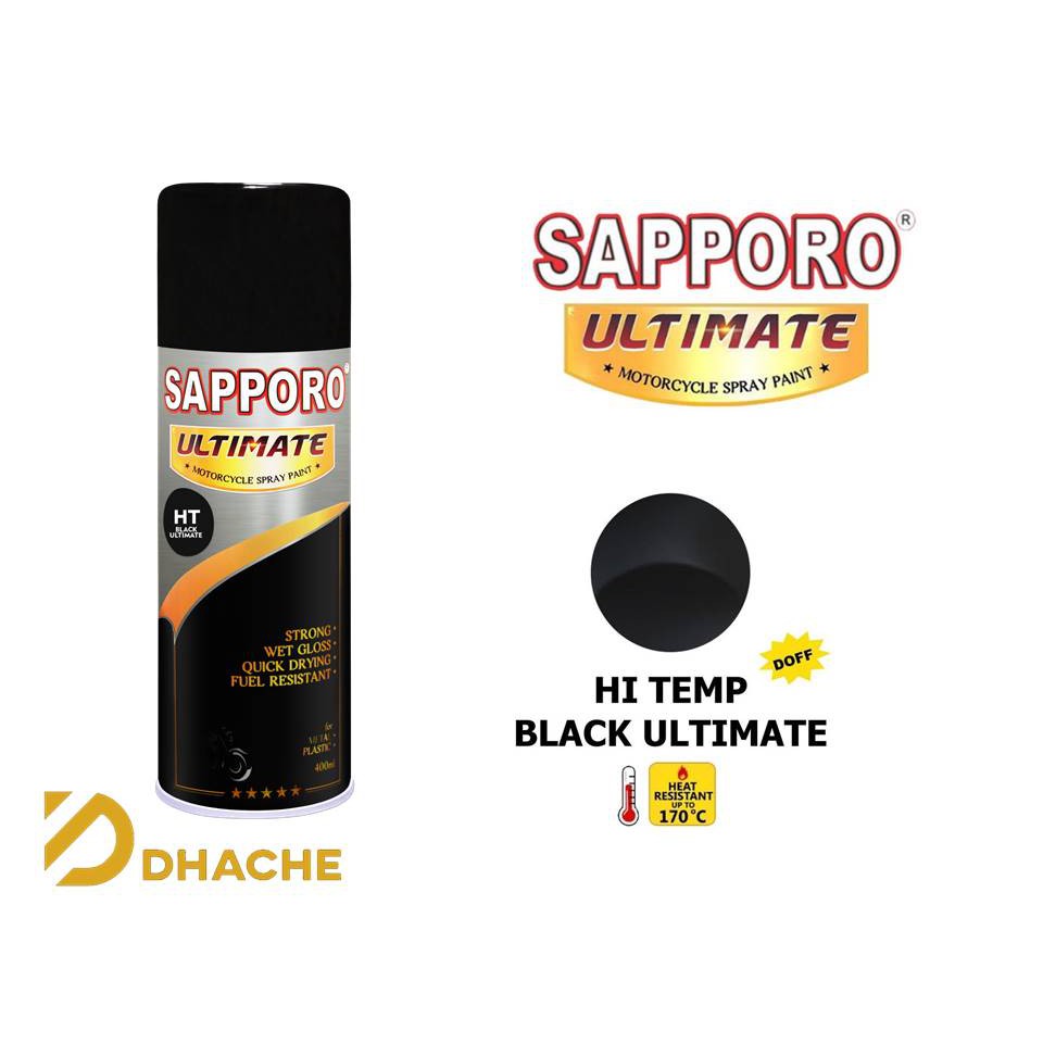 Cat Semprot Hi-Temp Black Sapporo Ultimate / Cat Tahan Panas - HTBU