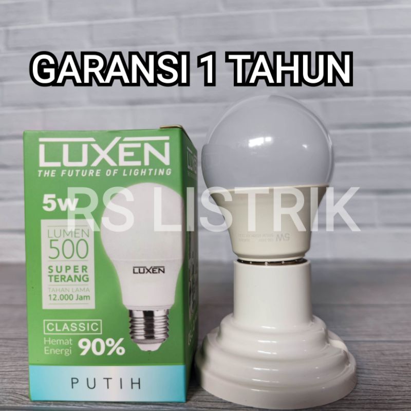 LUXEN LAMPU LED BULB 5W 5 WATT CLASSIC CO PUTIH 6500K COOL DAYLIGHT