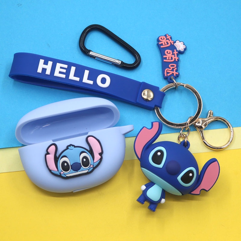 Disney Casing Silikon Motif Stitch Dengan Gantungan Kunci Untuk Huawei Freebuds 4i