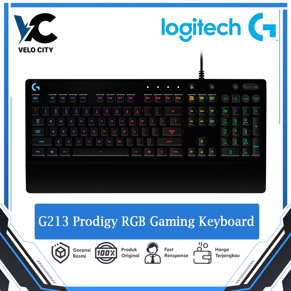 Logitech G213 Prodigy RGB Gaming Keyboard Original Garansi Resmi 2 Tahun