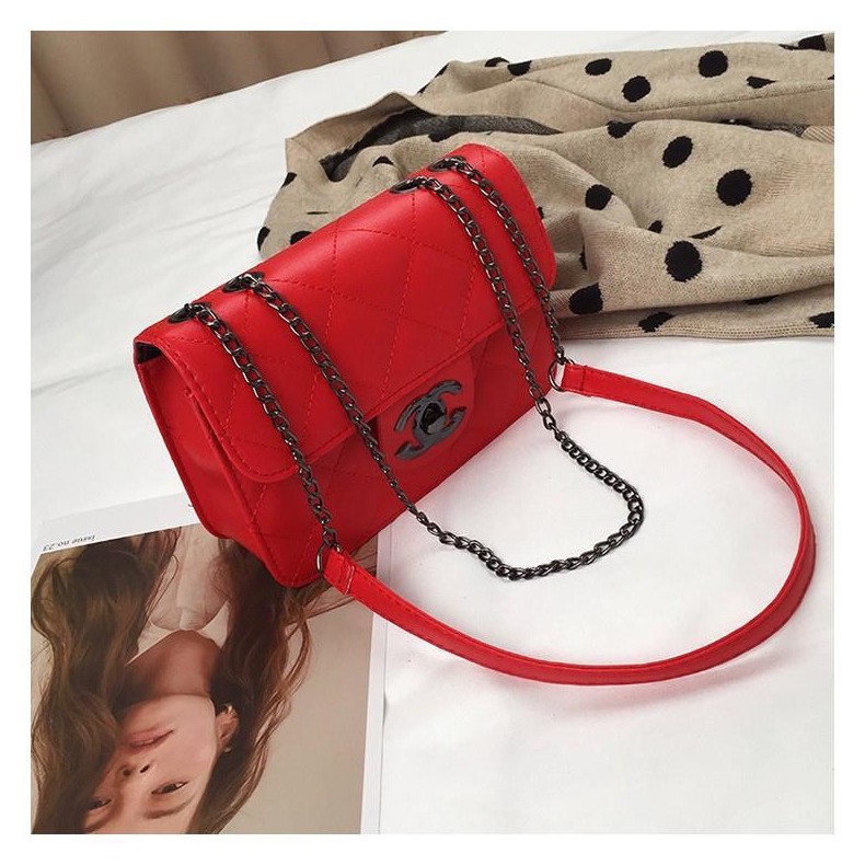 Tas Selempang Wanita Fashionable Bordir Benang Kotak