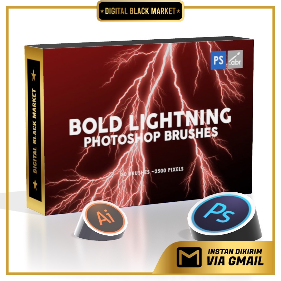 30 Bold Lightning - Photoshop Stamp Brushes