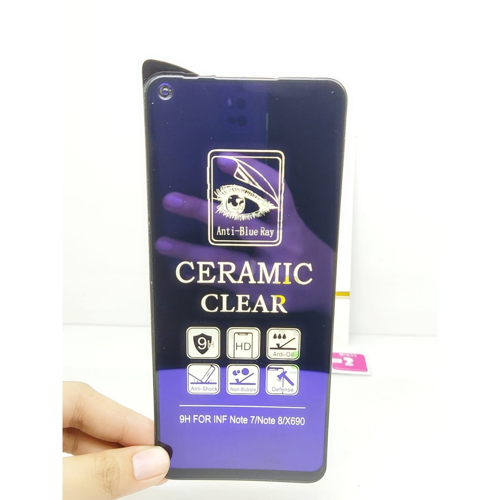 Ceramic CLEAR ANTI BLUE Infinix Note 7 X690 6.95 inch Screen Protector Full Layar No Sidik Jari Anti