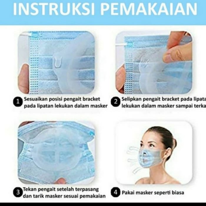 Bracket penyangga masker 3d mask holder silikon kebersihan alat kesehatan higienis penutup putih NEW