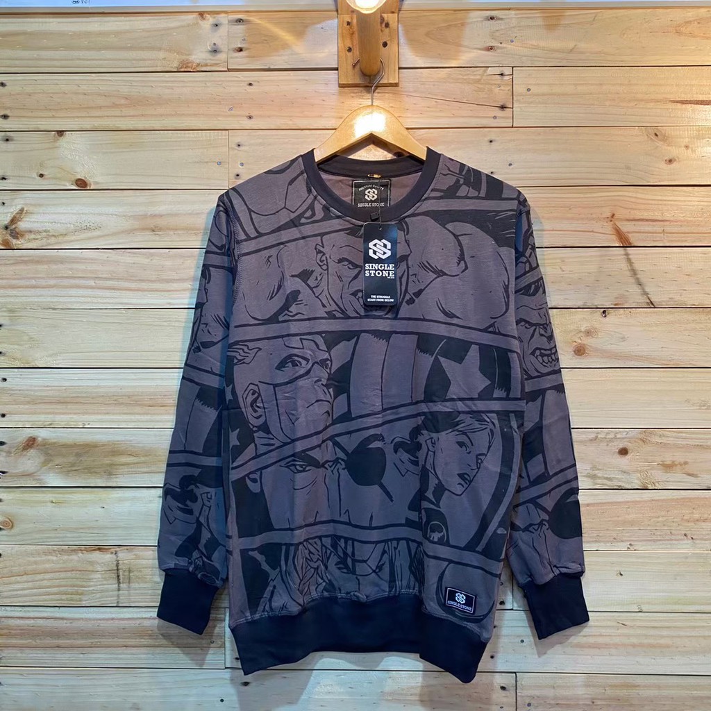 Sweater Pria Deas Off White Beludru Panas Musim Gugur Berkerudung Dingin Remaja Memakai Versi-Motif 12