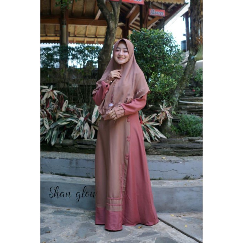 Gamis Shan Glow berlabel Set Afifah syari Ity Crepe Premium Gamis Remaja Termurah COD fashion Muslim