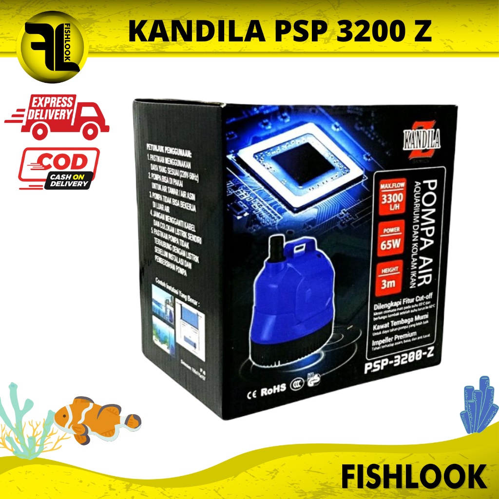 POMPA AIR CELUP AQUARIUM 65 W KANDILA PSP 3200 Z PSP-3200Z KOLAM IKAN