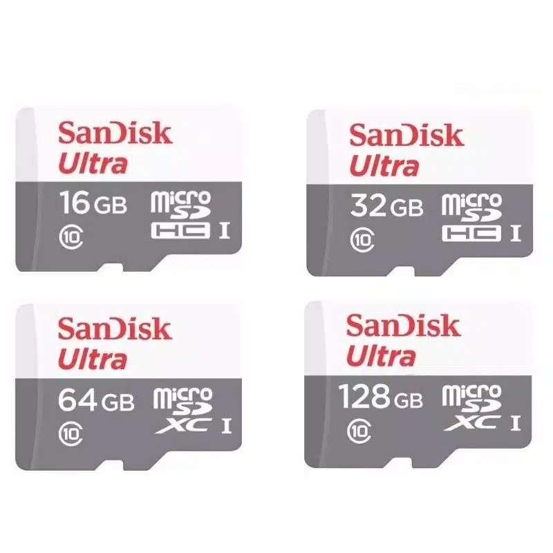 MICRO SD SANDISK ULTRA CLASS 10 MEMORI HP 16GB 32GB 64GB 128GB